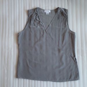 Calvin Klein silk wraparound sleeveless blouse